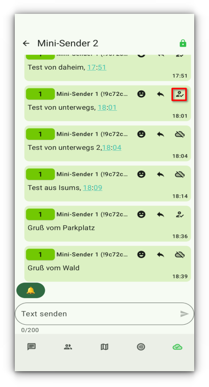 Reichweitentest via Privatchat